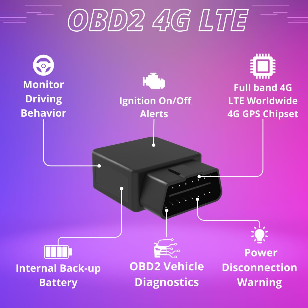 PlanetGPS (OBD) - Real-Time OBDII GPS Tracker for Vehicles with OBD2 Diagnostics for Cars Trucks w/Worldwide Coverage | Subscription Required (Starting $5.00/Month)