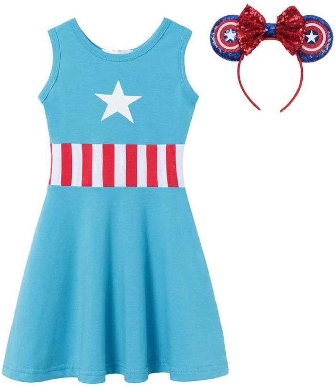 LuckySu Little Girls Dress Up Party Dress with Headband
