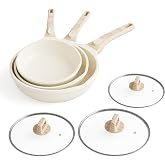 Caannasweis Nonstick Frying Pan Set With Detachable Handle Oven Safe | 8&amp;9.5&amp;11 inch Egg Pan,Omelette Pan, Healthy Stone Cookware Set Chef's Pan,Induction Compatible,PFOA Free