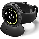Spigen for Pixel Watch 4 Case with Charger Stand, Liquid Air 45mm Anti-Scratch Protective Soft TPU Cover (2025) - Matte Black