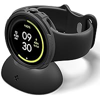 Spigen for Pixel Watch 4 Case with Charger Stand, Liquid Air 45mm Anti-Scratch Protective Soft TPU Cover (2025) - Matte Black