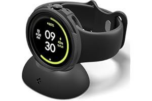 Spigen for Pixel Watch 4 Case with Charger Stand, Liquid Air 45mm Anti-Scratch Protective Soft TPU Cover (2025) - Matte Black