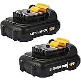 BECDXPal 2 Pack 4.0Ah DCB120 Replacement for Dewalt 12V Battery DCB121 DCB122 DCB124 DCB126 DCB127 Battery for Dewalt 12 Volt Max Batteries