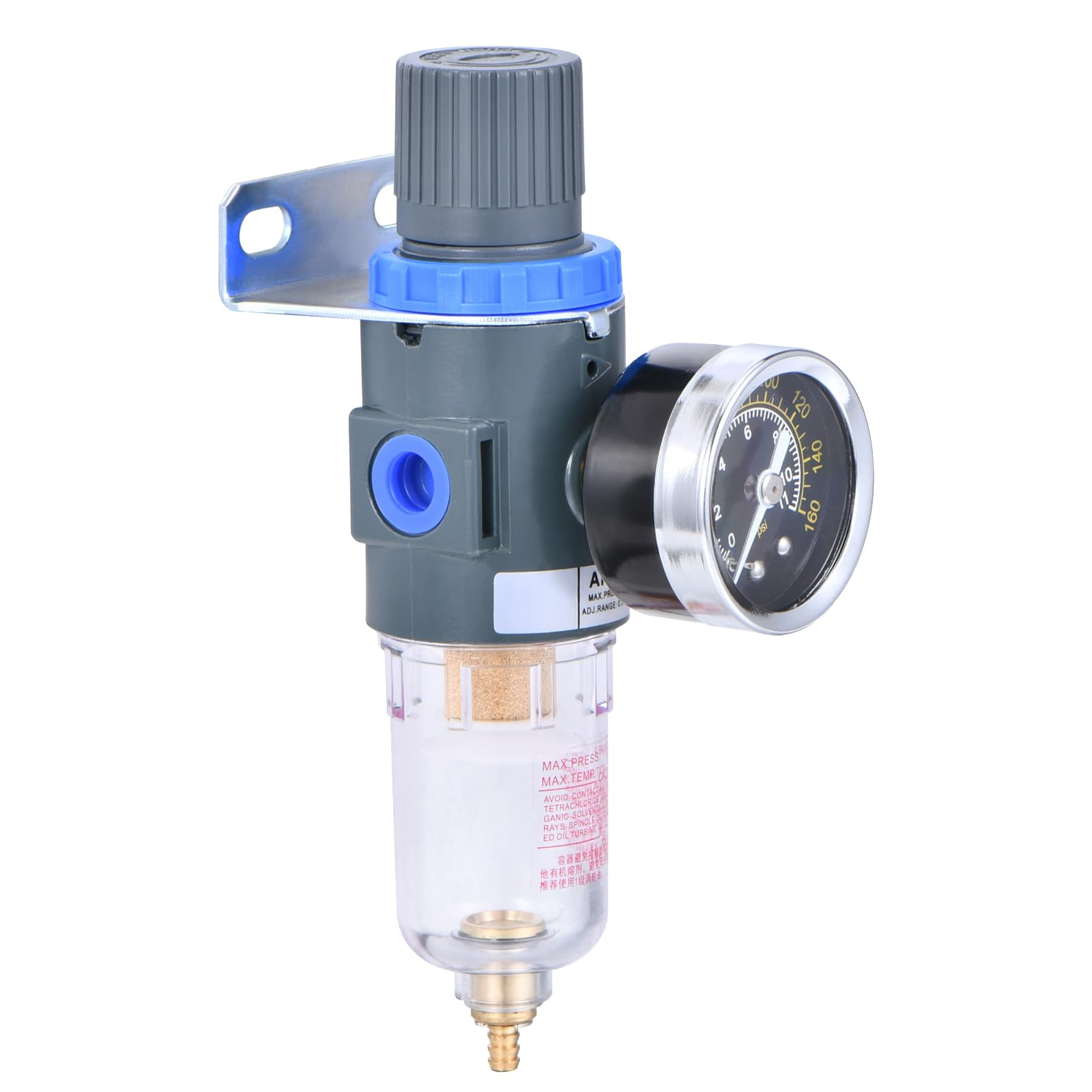 Photo 1 of 1/4"NPT Air Filter Pressure Regulator, Water-Trap Air Tool Compressor Filter with Gauge by ZHONG AN