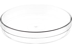 Pioneer Plastics 170C Clear Round Petri Dish Plastic Container, 6" W x 1" H, Pack of 2