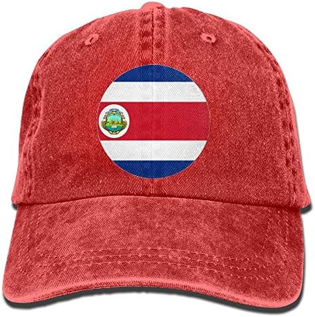 WKP0XKA Men and Women Cap Flag Of Costa Rica Hat Snap-Back Hip-Hop Cap Baseball Hat Head-Wear Cotton Snapback Hats Red