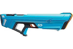 SPYRA Electric Water Blaster, Outdoor Squirt Gun with LED Display, SpyraGO, Blue- Automatic Water Blast Guns for Beach, Backyard, Patio, and Garden