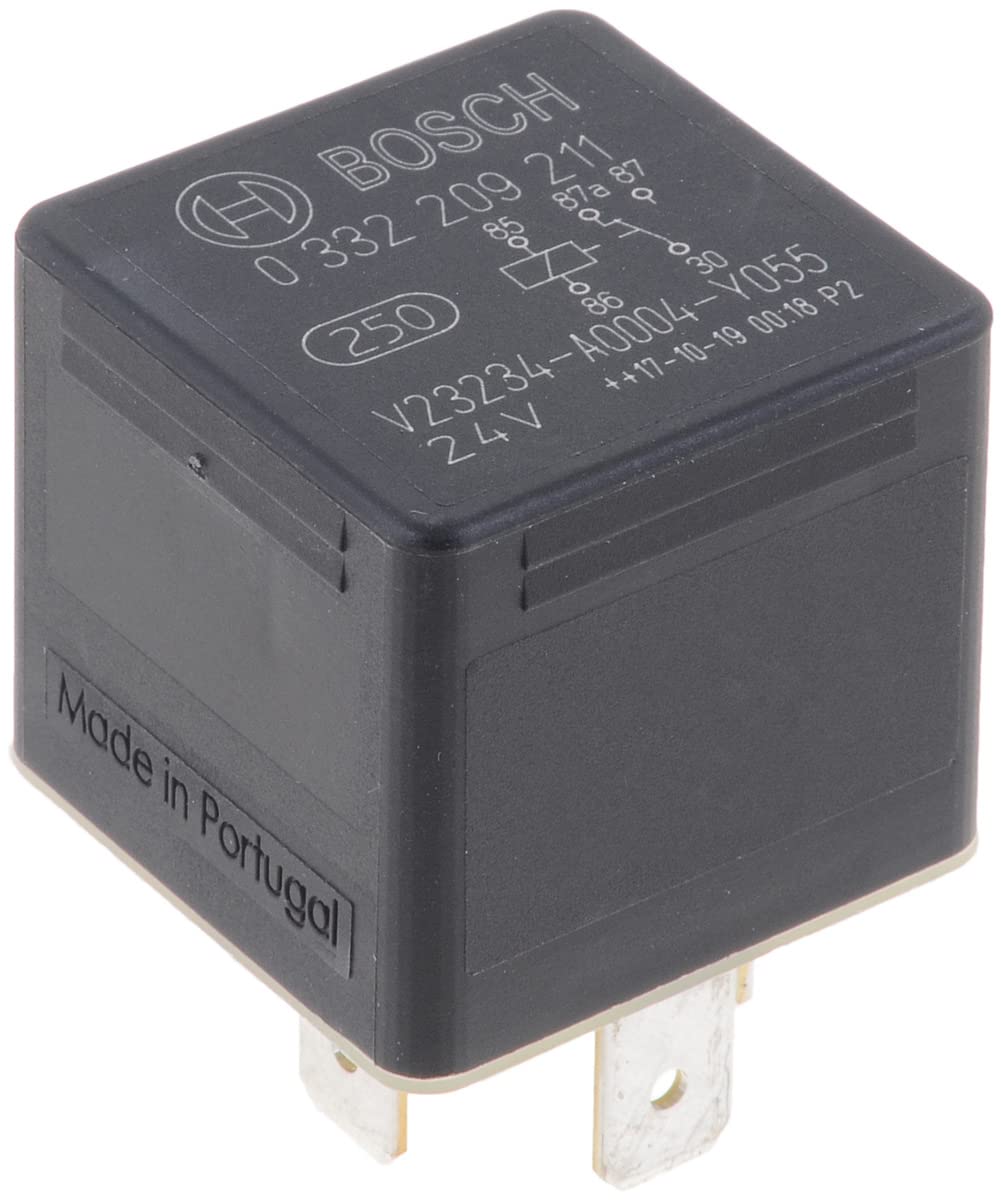 Bosch 0332209211 Mini Relay 24V 20A, IP5K4, Operating Temperature from -40 Degree to 85 Degree C, 5 Pin Relay