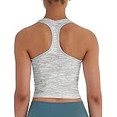 Women's Cropped Racerback Tank Tops Running Workout Tops Active Yoga Tops
