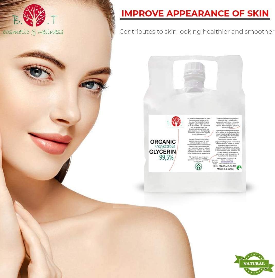 Vegetable Glycerine Certified Organic BIO Glycerol Coconut Derived 100% Natural Moisturiser Skin Hair 2 kg / 4.4 lb Premium EP/BP/USP Pharmaceutical Grade Vegan No GMO - Image 4