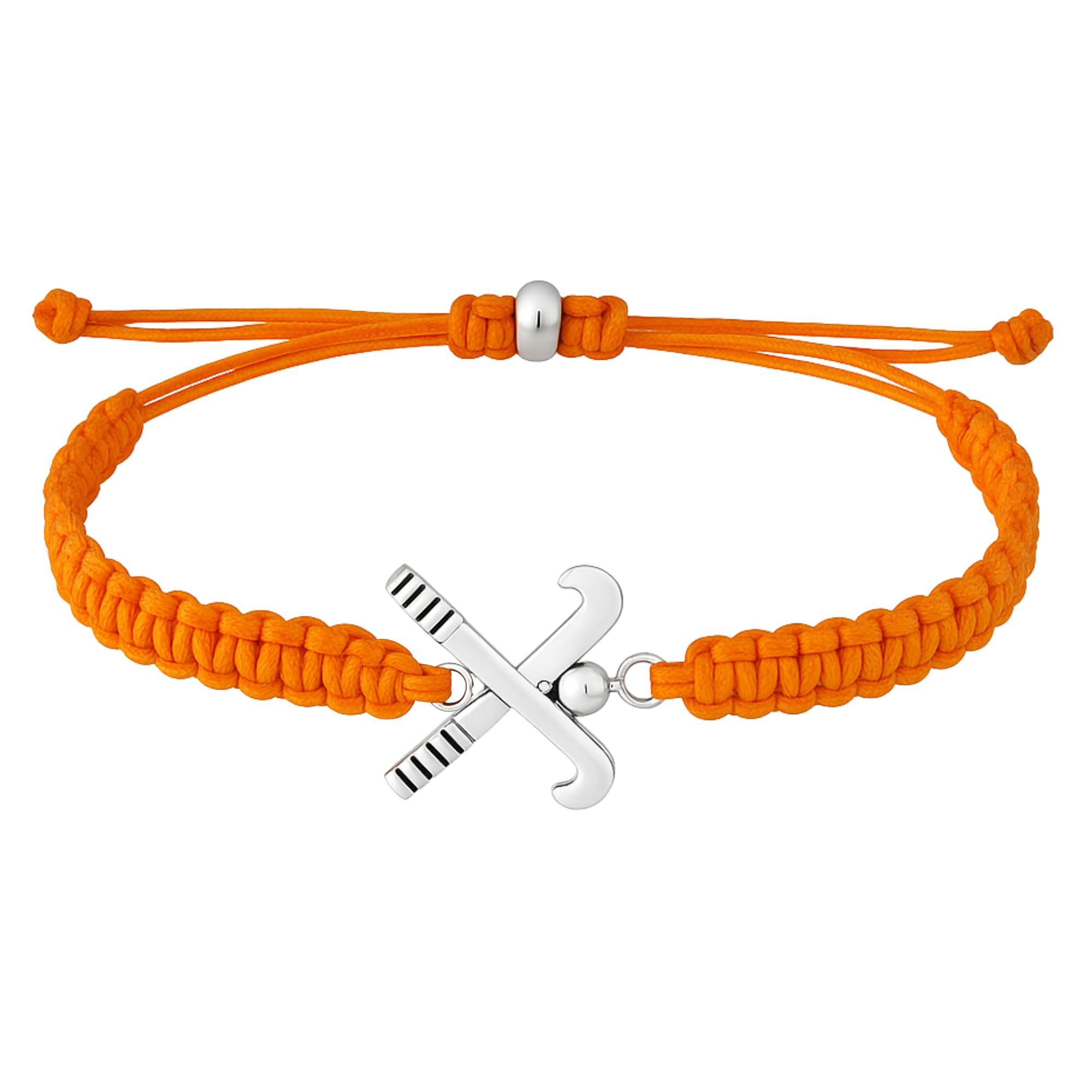 Sportybella Field Hockey Charm Bracelet - Adjustable for Girls With Stick Charm, Jewelry Gifts for Players, Teams & Coaches, Friendship Bracelet, Adjustable fits small to large wrists, Nylon, no