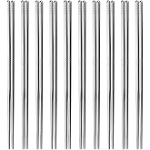Metal Chopsticks, IQCWOOD 10 Pairs 9.25 Inch / 23.5cm Stainless Steel Chopsticks, 304 Korean Chopsticks Reusable Dishwasher L