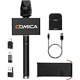COMICA Revo S Wireless Handheld Microphone, Professional Handheld Interview Mic for iPhone16 15, Android Phones Laptops PC with USB-C Plug, Reporter Mic for Content Creators, Interviews, Reporting