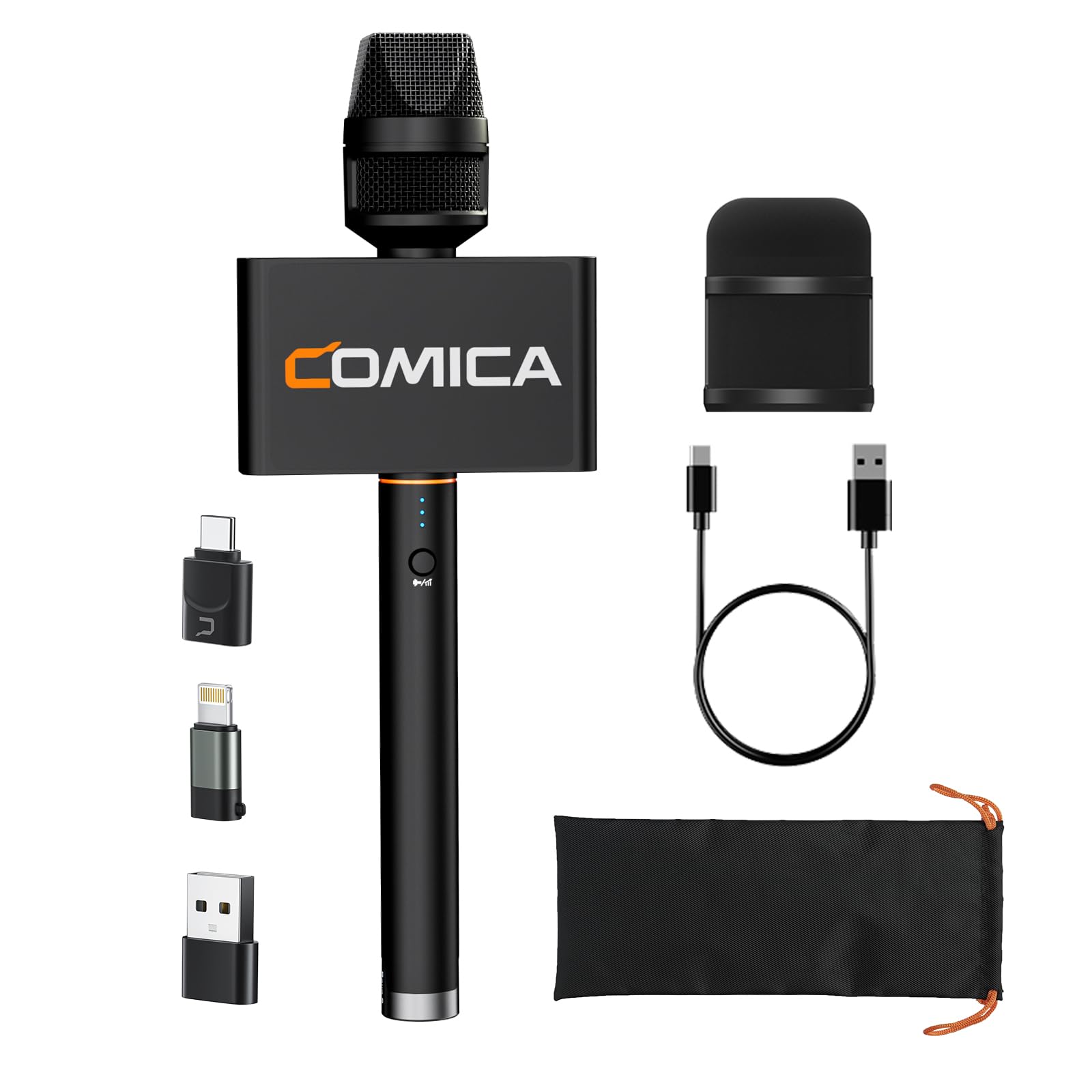 Photo 1 of COMICA Revo S Wireless Handheld Microphone, Professional Handheld Interview Mic for iPhone16 15, Android Phones Laptops PC with USB-C Plug, Reporter Mic for Content Creators, Interviews, Reporting