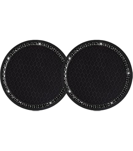 4-PCS Bling Crystal Rhinestone Car Cup Holder Coasters 2.75 Inch - Anti-Slip Shockproof Cup Inserts For Women Girls