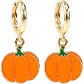 Pumpkin Earrings for Women, Halloween Autumn Thanksgiving Dangle Drop Earrings Cute Fall Jewelry for Women Halloween Party Birthday Present