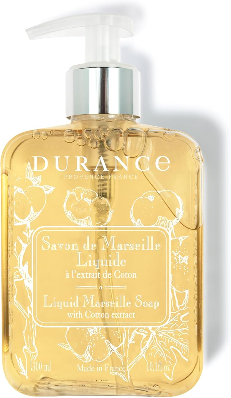 Durance Liquid Marseille Soap Cotton Extract 300ml Paraben Free Vegan Hand Wash