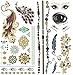 Foxjoy Metallic Temporary Tattoos, 12 Sheets, 200 Designs