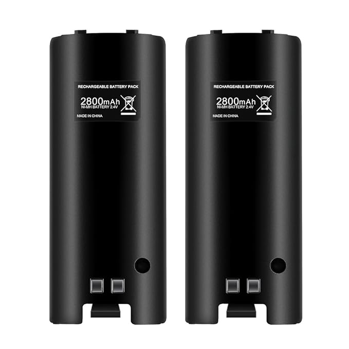 Pekyok Akku Batterie Pack für Wii, LU08 2pcs 2800mAh Akku Batterie Pack mit hoher Kapazität für Nintendo Wii Remote Controlle
