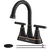 Bathroom Faucets for Sink 3 Hole, Hurran 4 inch Oil