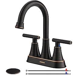 Bathroom Faucets for Sink 3 Hole, Hurran 4 inch Oil