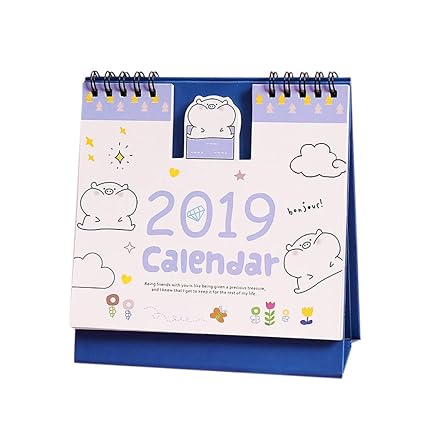 Calendario de escritorio 2019 con diseño de cerdito: Amazon.es ...