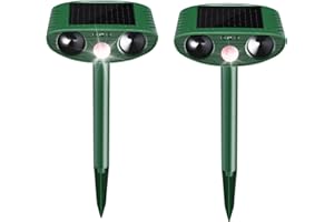 YOOYHHOME Cat Repellent Outdoor,2 Pack Solar Animal Repeller Ultrasonic Cat Deterrent with Motion Sensor Waterproof Pest Repeller Animal Deterrent for Garden Yard Skunks,Raccoon Birds Squirrels Deer