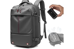 ANQAROS Vacpack Backpack, Air Backpack With Pump, 60L Expandable Backpack with Vacuum Compression, Anti Theft Vacpack Travel Vacuum Backpack (light gray)