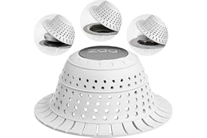 zaa Bathtub Drain Hair Catcher, Premium Silicone Collapsible 1 Pack Drain Protector for Pop-Up and Regular Drains of Shower, Tub, Bathroom, Sink, Light Gray