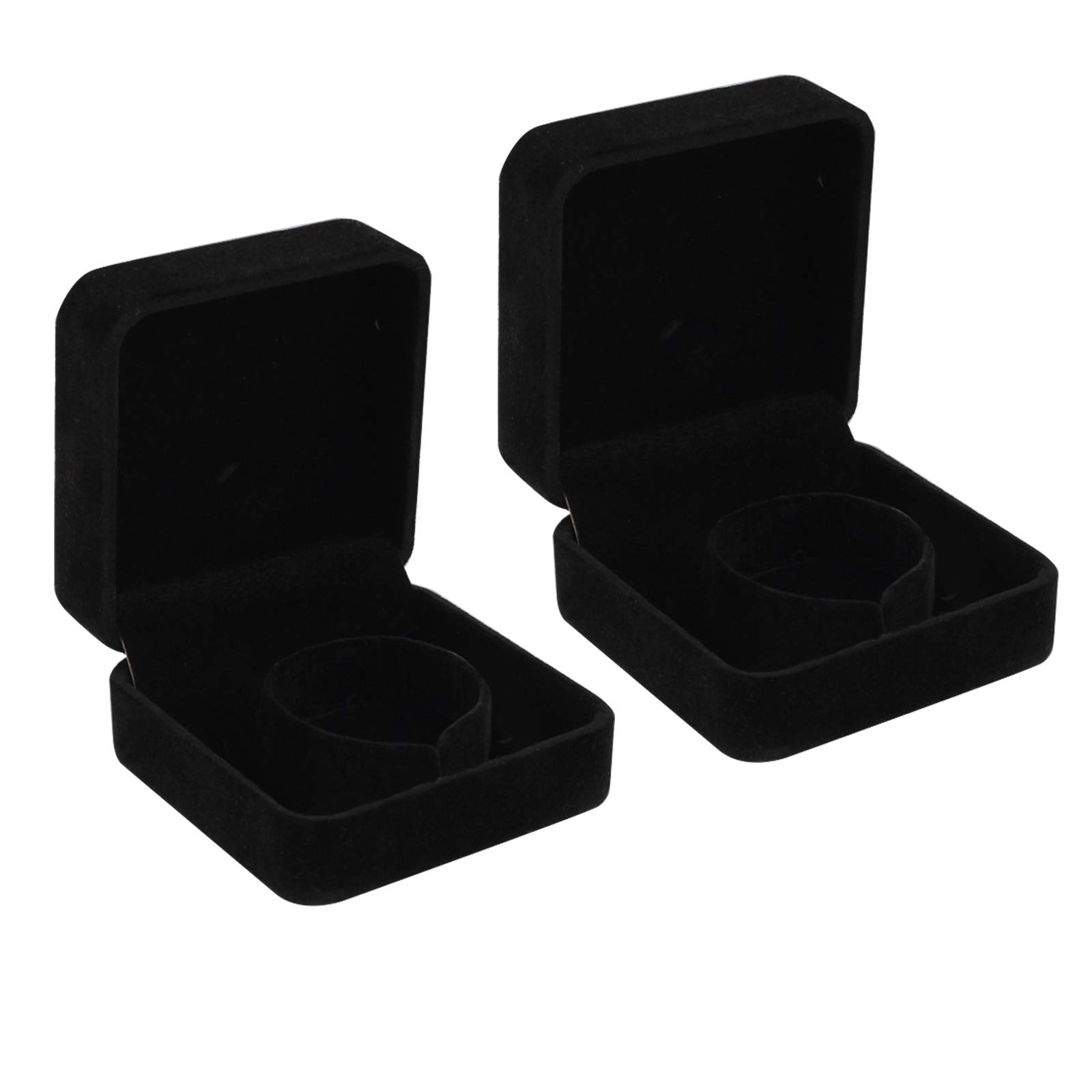 Udewo Velvet Bracelet Box - Black Jewellery Gift Box with Lids for Presents