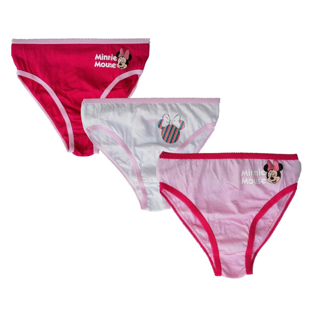 CARTOON GROUP SET 3 MINNIE MOUSE PANTS DISNEY SLIP 100% COTTON 3/8 YEARS OLD GIRL - 0674
