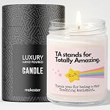Makester Luxury Soy Wax Candle Teaching Assistant Gifts Vanilla Jasmine Sugared