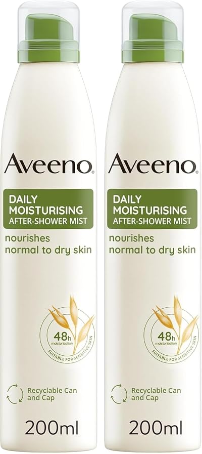 Aveeno Daily Moisturising After-Shower Mist 200ml Pack of 2 – Oat Formula,