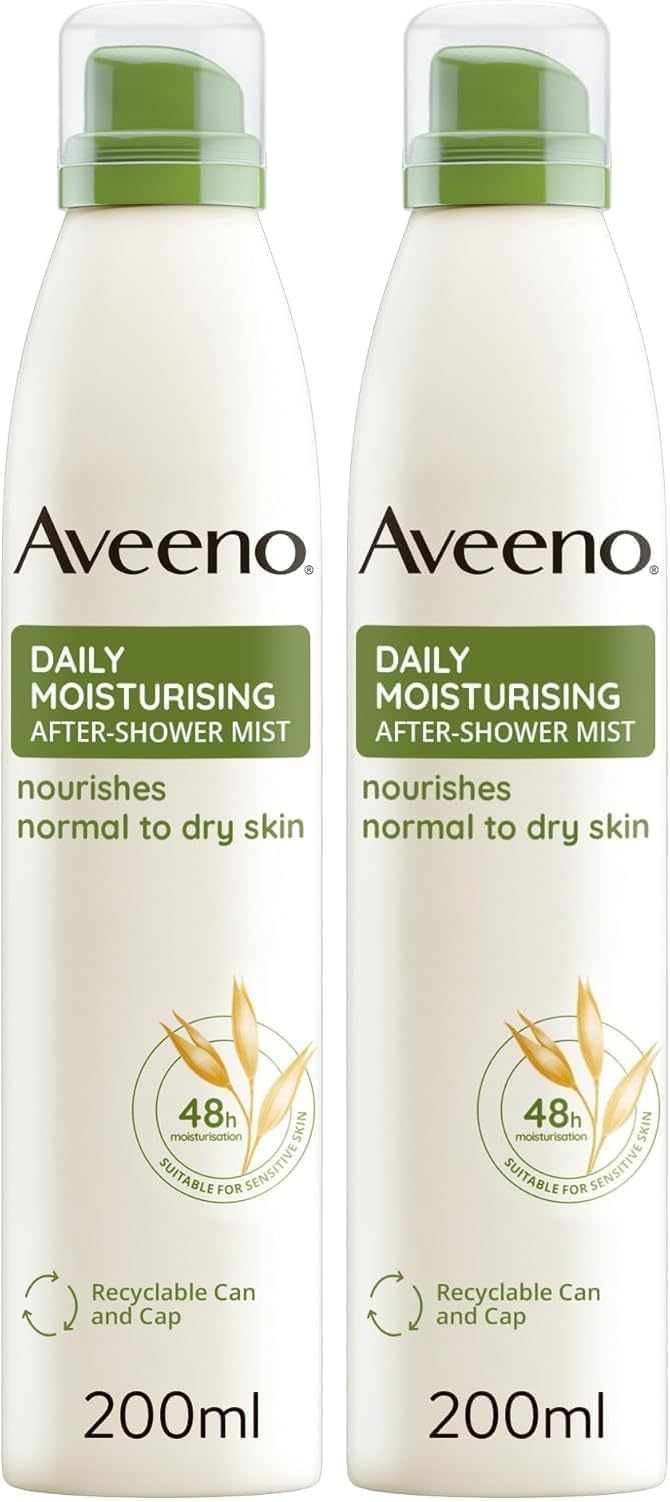 Aveeno Daily Moisturising After-Shower Mist 200ml Pack of 2 – Oat Formula,