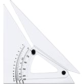 Lerheedi 12 Inch Adjustable Triangle Acrylic Adjustable Drafting Triangle Computing Trig Scale for Drafting Architect Engineer Educational Supplies