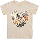 Halloween Shirts for Kids Toddler Pumpkin Face Ghost Skeleton Cotton Tshirt Clothes 2-7 Years