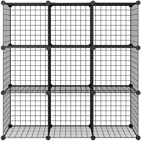 Amazon 本棚 整理棚 収納棚 終身交換承り メタルラック ワイヤー収納ラック 衣類収納ボックス Diy 9box 黒い 収納家具 オンライン通販