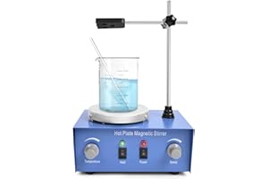 Vevitts 1000ml Magnetic Stirrer Hot Plate Magnetic Mixer Stir Plate Lab Stirrers 2400 RPM 100°C Stirring Bar