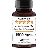 MONOHERB Active Hexose 10x Correlated Compound, 1500 mg - 30 Servings - 90 Capsules 500 mg per Capsule