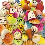 30pcs Squishies Dessert Random Kawaii Mini Medium Jumbo Scented Squishies Slow Rising Animal/ Panda/ Cake/ Bread/ Buns/ Toast/ Donuts Keychain Phone Strap Squishy Prime Children Birthday Gift (30pcs)