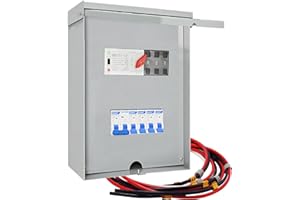 3 Pole 50 Amp 6 Circuit 120/240 Volt 12,000W Automatic Transfer Switch Kit Pre-wired Transfer Switch for Home Generator, Stab