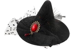 Didiseaon Halloween Witch Hat Hair Clip Gothic Hairpin Accessory for Birthday Wedding Party with Charming