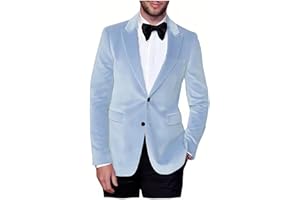 VENNYNG Men's Velvet Casual Blazer Two Button Fall Sport Coat Jacket for Wedding Prom Tuxedo Jacket for Men