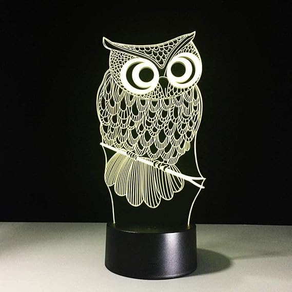 Tatapai Eule USB Led 3D Nachttischlampe Kind Nachtlicht