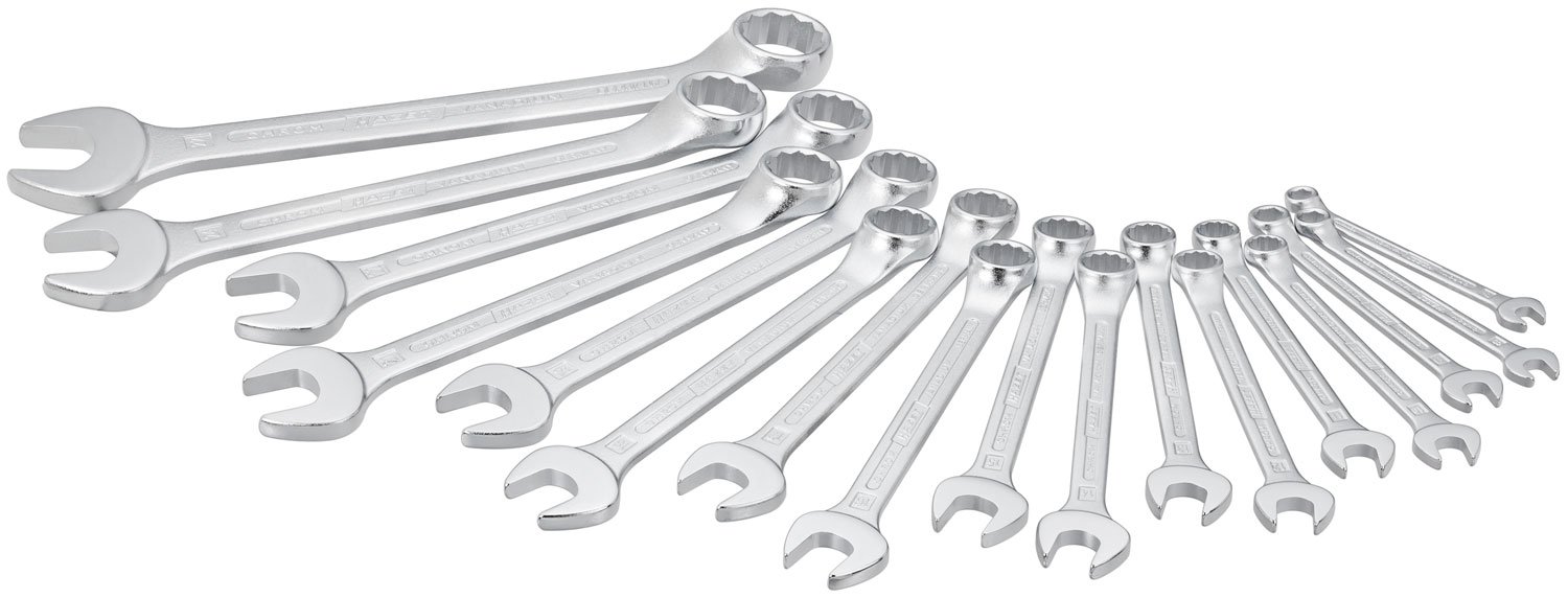 HAZET 603/17N 12-Point Profile Combination Wrench Set - Chrome-Plated