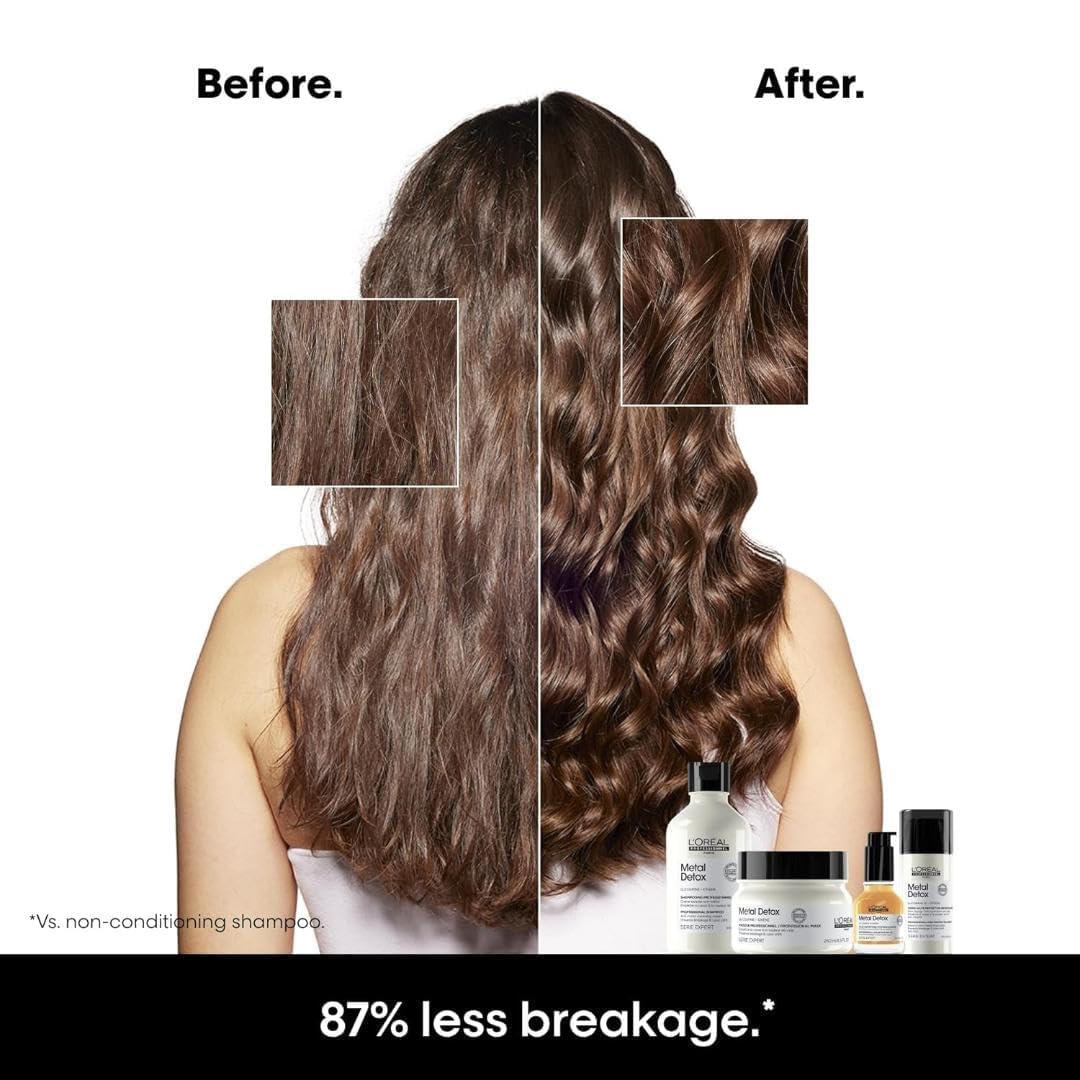 L'Oréal Professionnel Paris Metal Detox Shampoo - Sulfate-Free Anti-Breakage Shampoo For Damaged or Color-Treated Hair, Detoxifies, Prevents Damage & Prolongs Hair Color