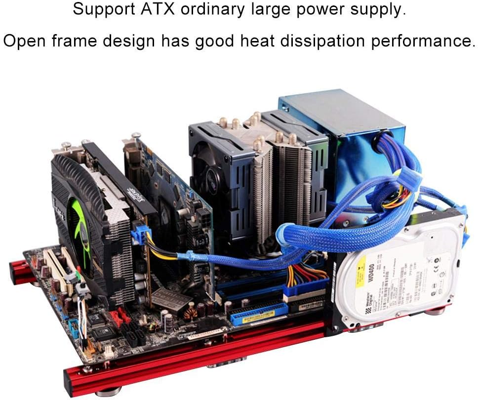 PC Open Case,DIY Mini Open Aluminum Alloy Frame ATX Motherboard PC Computer Chassis,Open Frame Design Has Good Heat Dissipation Performance,Easily Assembling with the Simple Structure - Image 5