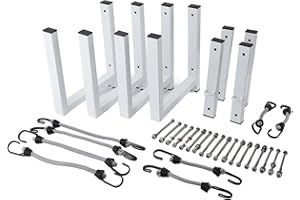 4 Sets Ladder Rack for Trailer, 200lb Load Garage Heavy Duty Hooks Wall Mounted Storage Hanger with D Hook, Aluminum Alloy Si