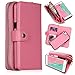CASEOWL iPhone 8/iPhone 7/iPhone SE(2nd) Wallet Cases, [Large Capacity][Magnetic Detachable] 2 in 1 Zipper Pocket Leather Case with Wrist Strap, Kickstand, Cards Holder for iPhone 7/8/SE(2nd)-Pink