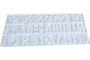 Colini Uppercase Letter Template Routing Guide - 26 Alphabet & 10 Number Acrylic Stencil for Woodworking, Sign Making & DIY Crafts - Precision Engraving Ruler Compatible with 1/4'' Router Bits